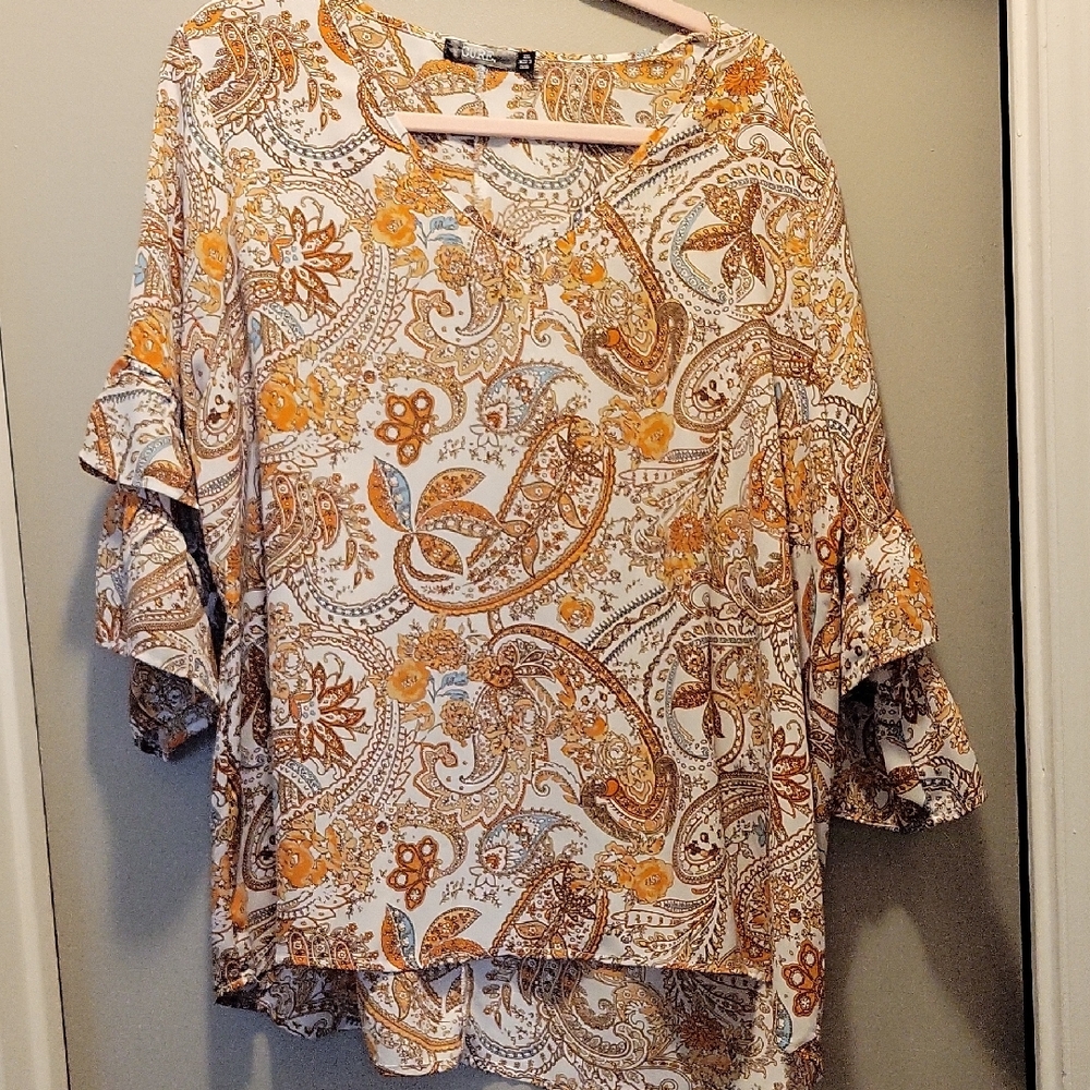 Ladies Sz XXL Paisley Print Women's Top